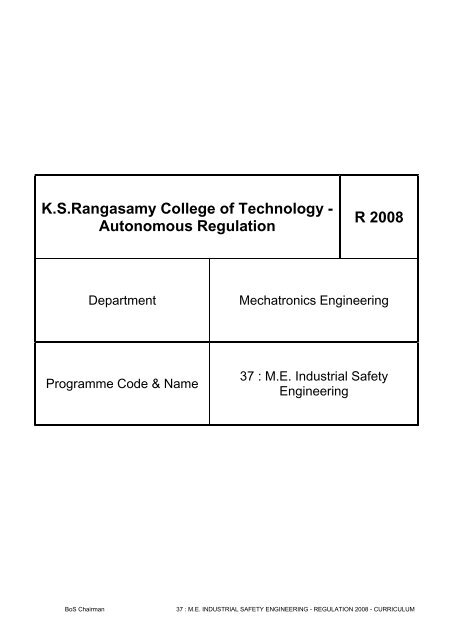 K.S.Rangasamy College of Technology - Autonomous Regulation R ...