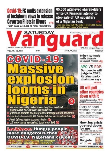 11042020 - COVID-19 Massive explosion looms in  Nigeria