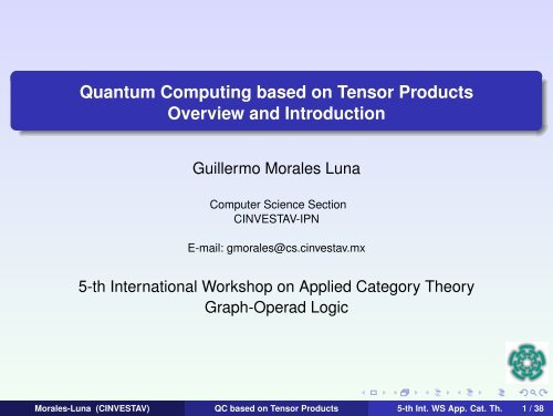 Quantum Computing based on Tensor Products ... - Cinvestav