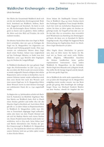 Waldkircher Kirchenorgeln - eine Zeitreise