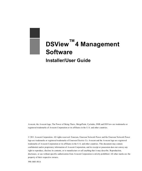 DSViewâ¢ 4 Installer/User Guide - Emerson Network Power