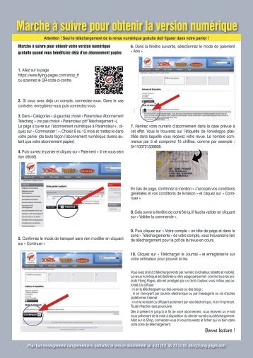 Marche à suivre pour obtenir la version numérique Paramoteur+