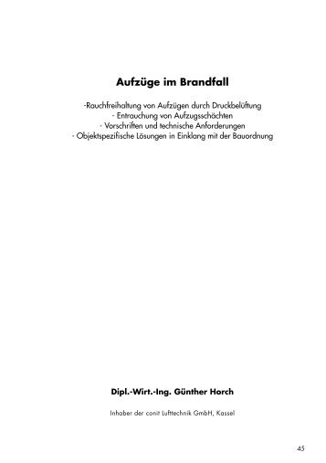 Aufzüge im Brandfall - FAHO GmbH