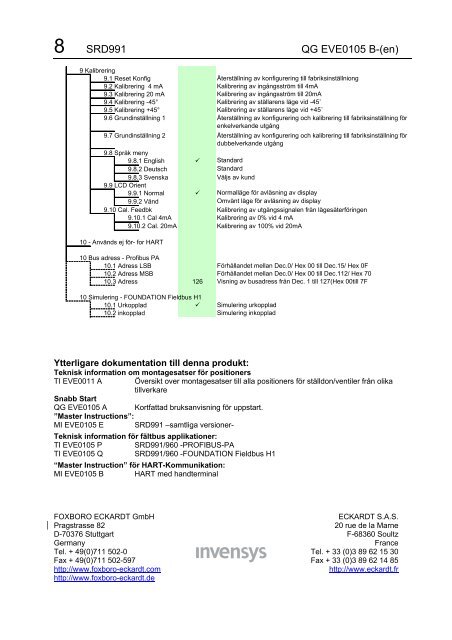 SRD991 Intelligent Ventillägesställare - Foxboro Eckardt