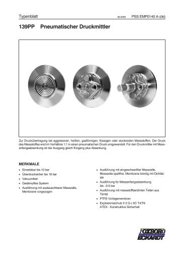 139PP Pneumatischer Druckmittler - FOXBORO ECKARDT GmbH