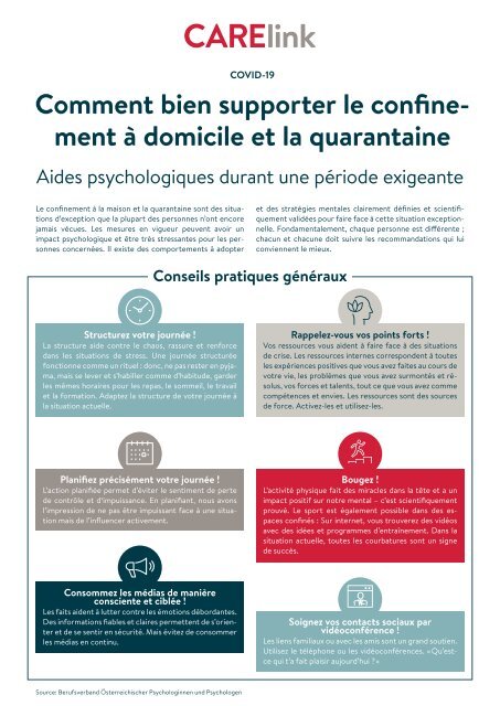 Comment bien supporter le confinement à domicile et la quarantaine