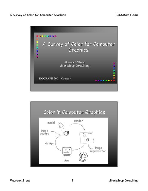 A Survey of Color for Computer Graphics
