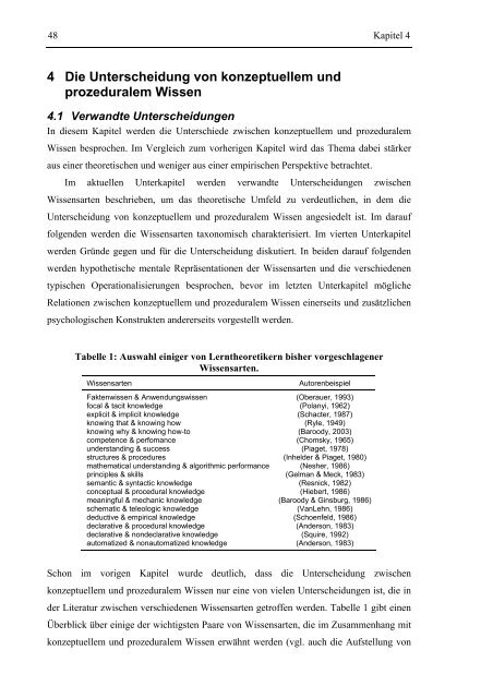 Konzeptuelles und prozedurales Wissen als latente Variablen: Ihre ...