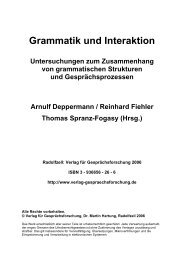 Grammatik und Interaktion - Verlag für Gesprächsforschung