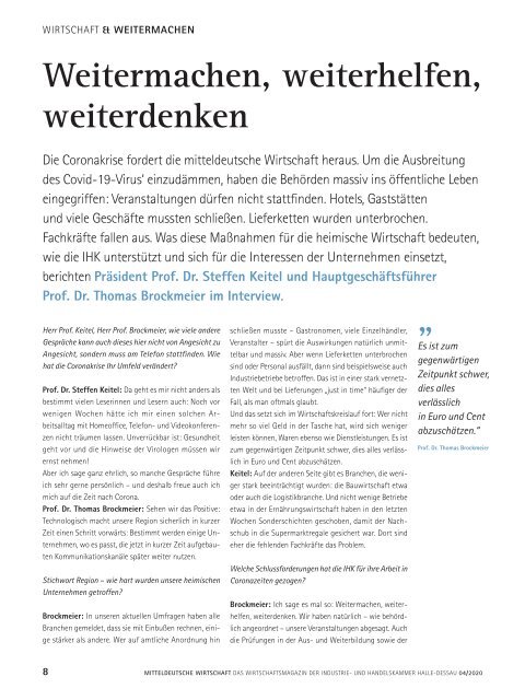 Mitteldeutsche Wirtschaft Ausgabe 04/2020