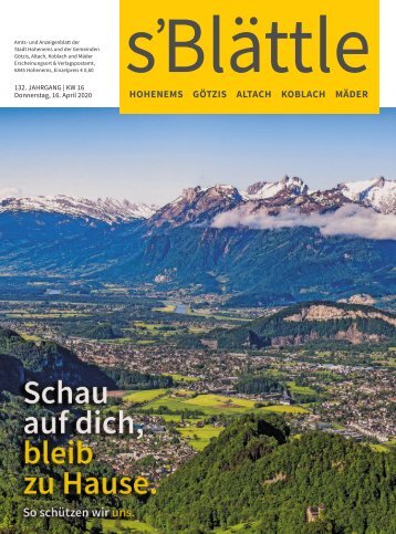 s'Blättle Nr. 16 - Do, 16. April 2020