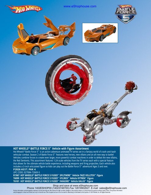 HOT WHEELSÂ® BATTLE FORCE 5â„¢ Vehicle ... - Eshophouse.com