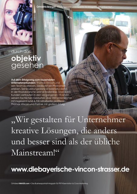 Thomas Vincon Vincon & Strasser betriebliche Altersvorsorge die Bayerische im Orhideal IMAGE Magazin - Mai 2020 