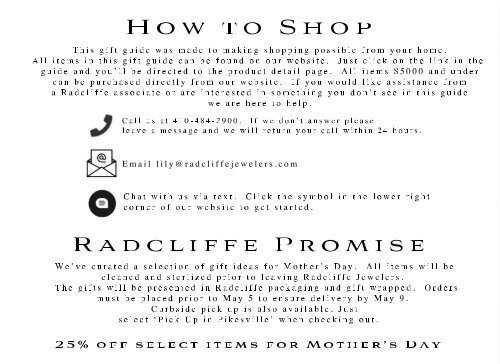 Radcliffe Jewelers Mother's Day Gift Guide