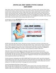 Klinik Apotik Jual Obat Aborsi Cianjur 087738575225 Obat Cytotec Original
