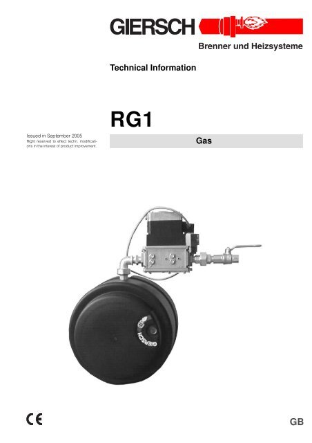 Technical Information Gas - Enertech GmbH Division Giersch