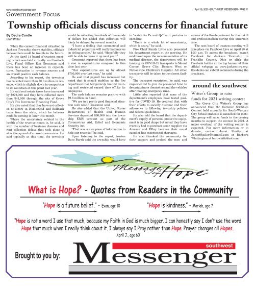 Southwest Messenger - April 19th, 2020