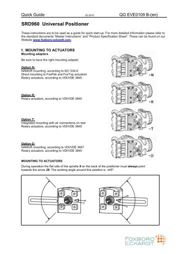 SRD960 Universal Positioner - FOXBORO ECKARDT