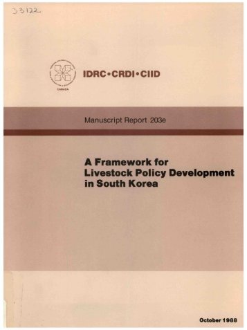a framework for livestock policy development in south korea