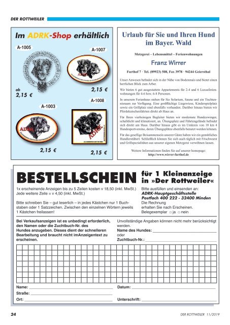 Der Rottweiler - Ausgabe November 2019