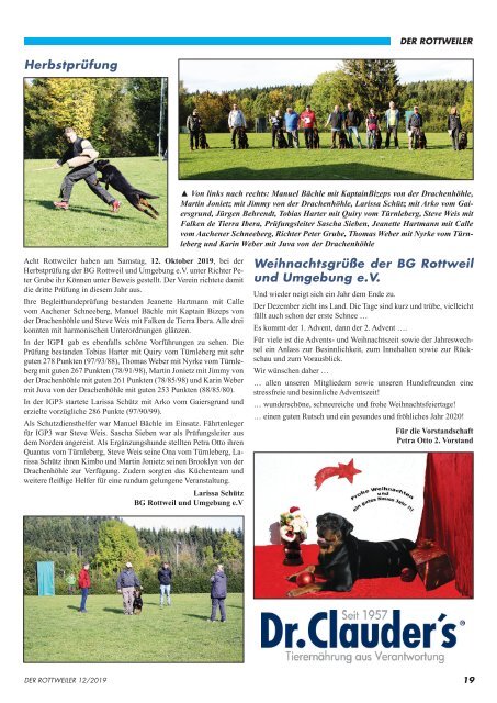 Der Rottweiler - Ausgabe Dezember 2019