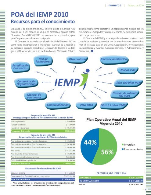 15 años del IEMP - Procuraduría General de la Nación