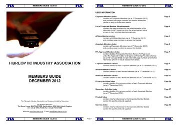 FIBREOPTIC INDUSTRY ASSOCIATION MEMBERS GUIDE - FIA