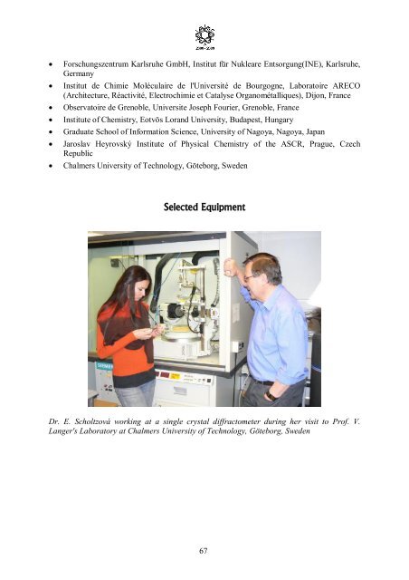 Foreign Cooperating Institutions - Institute of Inorganic Chemistry ...