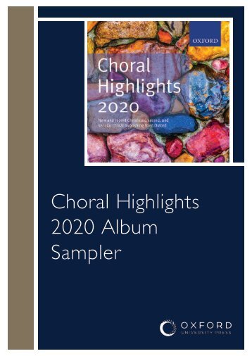 Choral Highlights 2020 repertoire booklet