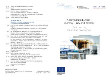 A democratic Europe – memory, unity and diversity