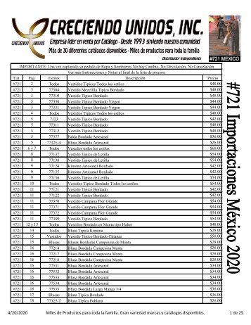 721 Impor Mexico - Lista Precios PDF