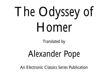 The Odyssey of Homer Translated by Alexander Pope