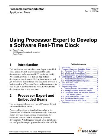 Using Processor Expert to Develop a Software Real ... - Freescale