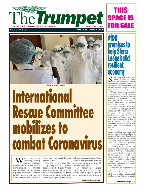 The Trumpet Newspaper Issue 515 (March 25 - April 7 2020)