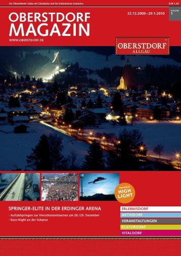 Kartenvorverkauf: Tourist-Info Oberstdorf 08322/700 290