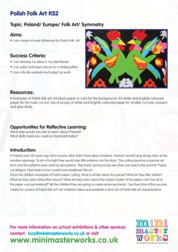 ART LESSON PLAN FOR TEACHERS AND PARENTS -POLISH FOLK ART