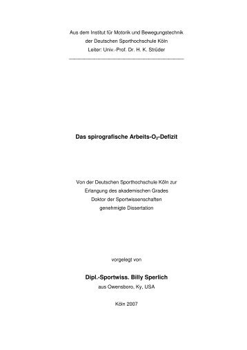 Das spirografische Arbeits-O2-Defizit - Deutsche Sporthochschule ...