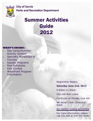 Summer Activities Guide 2012 - City of Sarnia