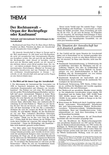 (193-256) (2,0 MB) - Anwaltsblatt - Deutscher Anwaltverein