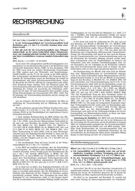 (193-256) (2,0 MB) - Anwaltsblatt - Deutscher Anwaltverein