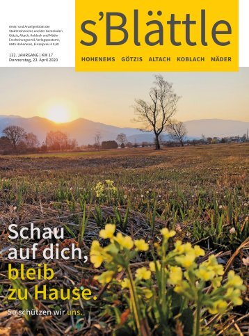 s'Blättle Nr. 17 - Do, 23. April 2020