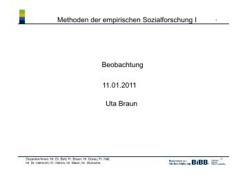Methoden der empirischen Sozialforschung I Beobachtung ... - BiBB