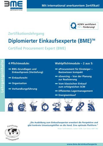 Zertifikationslehrgang Diplomierter Einkaufsexperte (BME)TM ...