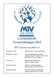 Leichtathletik Veranstaltungen 2012 - MTV Seesen