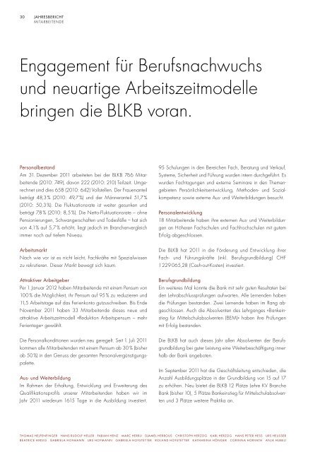 und Nachhaltigkeitsbericht 2011. - BLKB