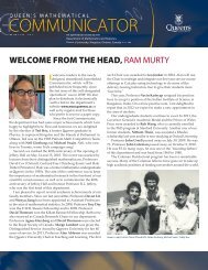 from the head - Department of Mathematics and Statistics - Queen's ...