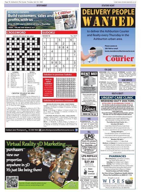 Ashburton Courier: April 23, 2020