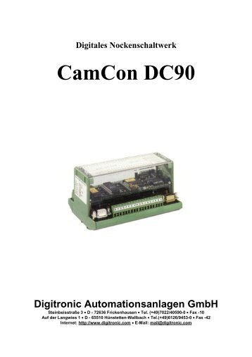 Digitales Nockenschaltwerk CamCon DC90 ... - Digitronic GmbH