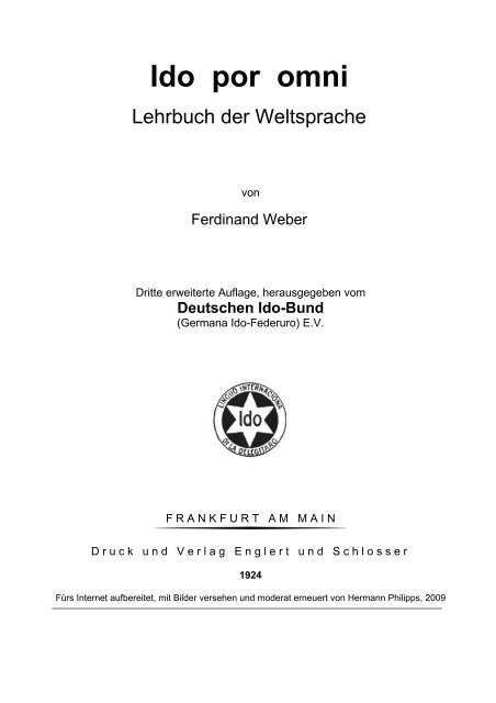 Weber: IDO POR OMNI 1924 - Deutsche Ido-Gesellschaft