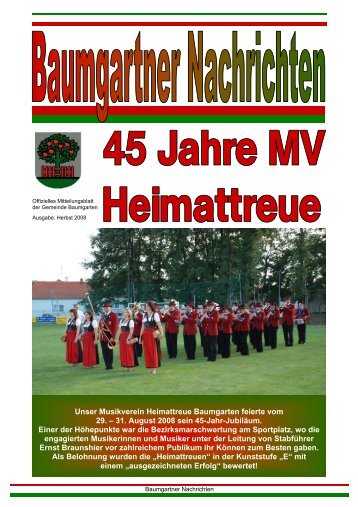 Baumgartner Nachrichten Herbst 2008 - Gemeinde Baumgarten